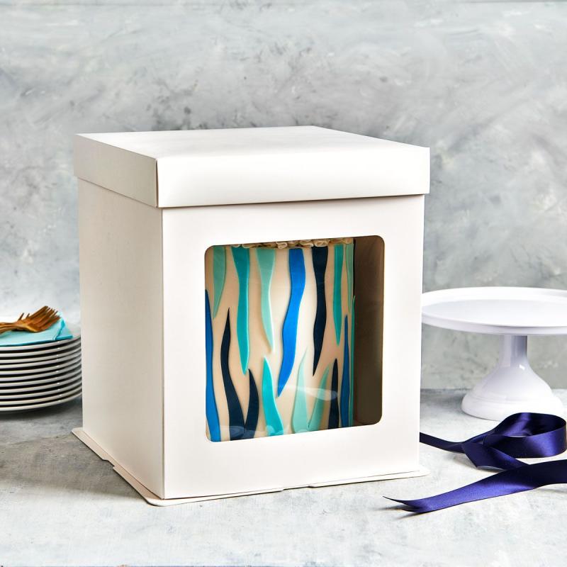 Krabica na vysokú tortu s okienkom 26x26x29,4 cm