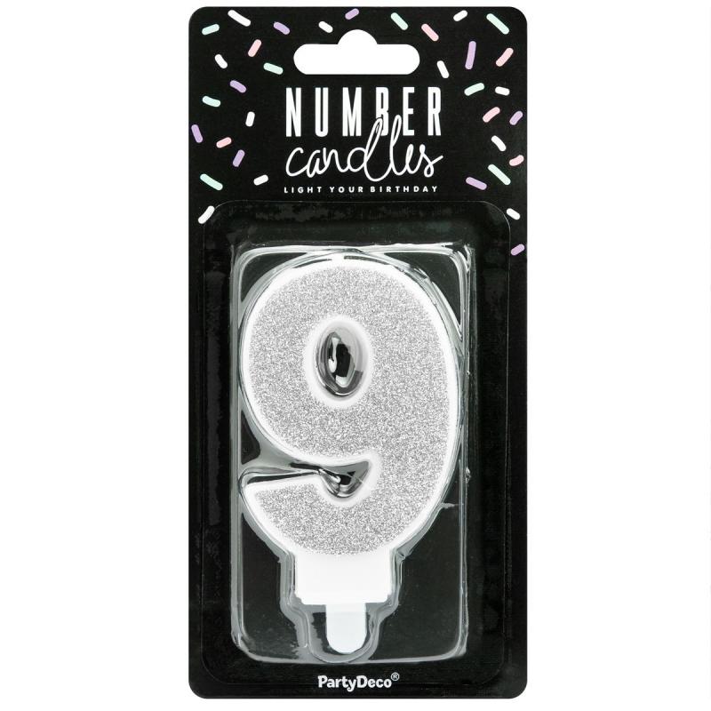 Sviečka strieborná č: 9