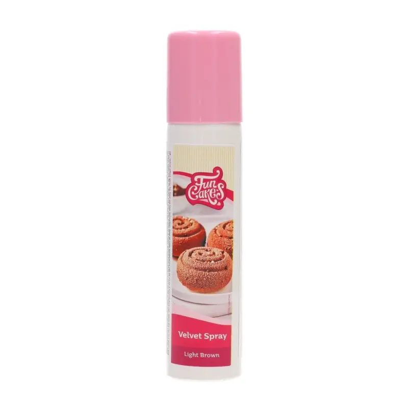 Fun Cakes Zamatový (velvet) sprej bledo hnedý (light brown) 100 ml