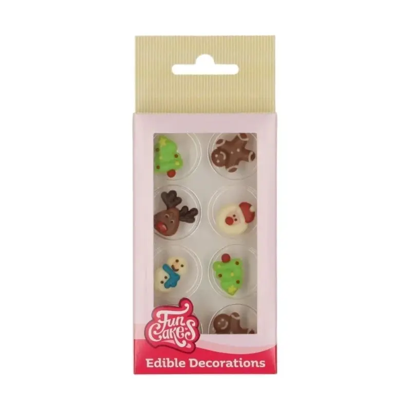 Fun Cakes Cukrové dekorácie - vianočný mix č. 3 (6 druhov) 8ks