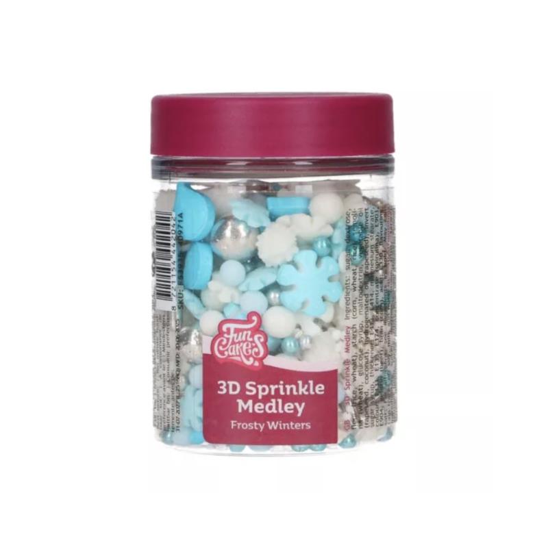 FunCakes Vianočný posyp 3D Sprinkle Medley Frosty Winters 70g